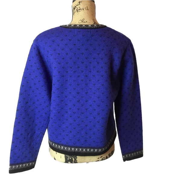 TALLY HO VTG Boiled Wool Fair Isle Nordic Sweater Grandmother - Picture 4 of 9